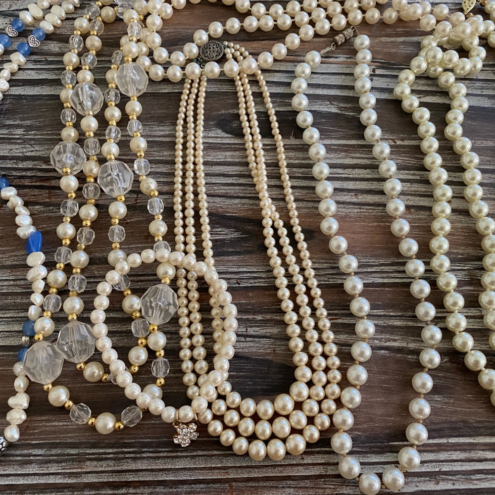 Bundle of Faux Pearl Necklaces 6 Pieces